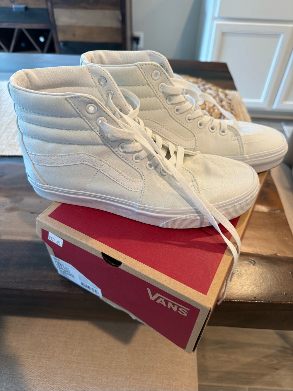 Vans Women's Sk8-Hi High Top Sneakers in White